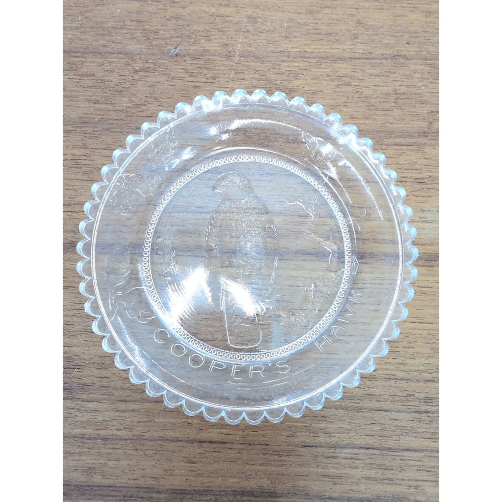 PAIRPOINT Glass Clear Cup  COOPER'S HAWK 3 1/2" Bird